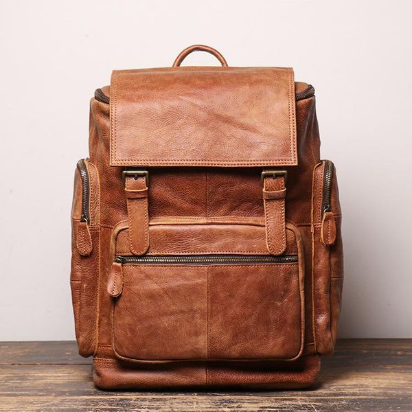 backpack 2021 retro men's genuine leather cowhide female computer frosted zipper buckle mountaineering travel bag ld781
backpack 2021 retro men's genuine leather cowhide female computer frosted zipper buckle mountaineering travel bag ld781