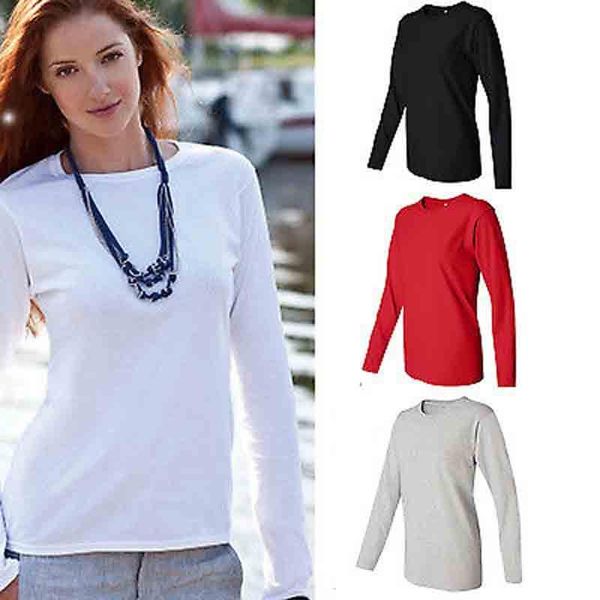 women's t-shirt basic round neck camisetas femininas undershirt women solid long sleeve t shirt, White
women's t-shirt basic round neck camisetas femininas undershirt women solid long sleeve t shirt, White