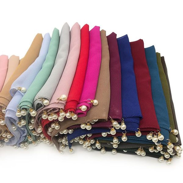 scarves 10pcs/lot luxury hang pearls edge hijab scarf plain bubble chiffon foulard fashion muslim gorgeous hijabs women, Blue;gray
scarves 10pcs/lot luxury hang pearls edge hijab scarf plain bubble chiffon foulard fashion muslim gorgeous hijabs women, Blue;gray