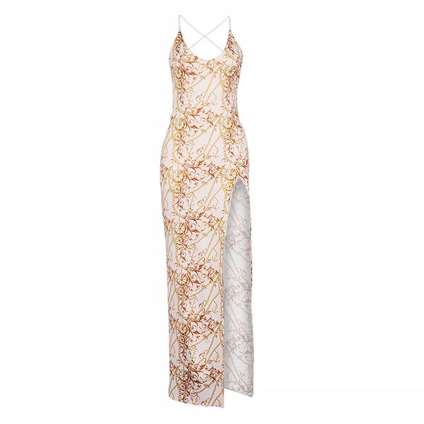 2021 europe and america cross border new womens clothing fashion printed v-neck backless high slit sling maxi dress ghyg, White;black
2021 europe and america cross border new womens clothing fashion printed v-neck backless high slit sling maxi dress ghyg, White;black