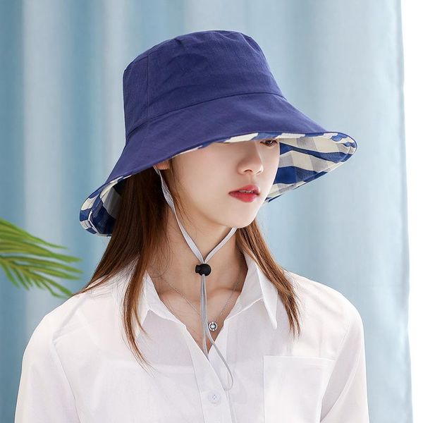 cloches summer foldable plaid bucket hat women outdoor sunscreen fishing hunting cap men basin chapeau sun prevent hats present, Blue;gray
cloches summer foldable plaid bucket hat women outdoor sunscreen fishing hunting cap men basin chapeau sun prevent hats present, Blue;gray