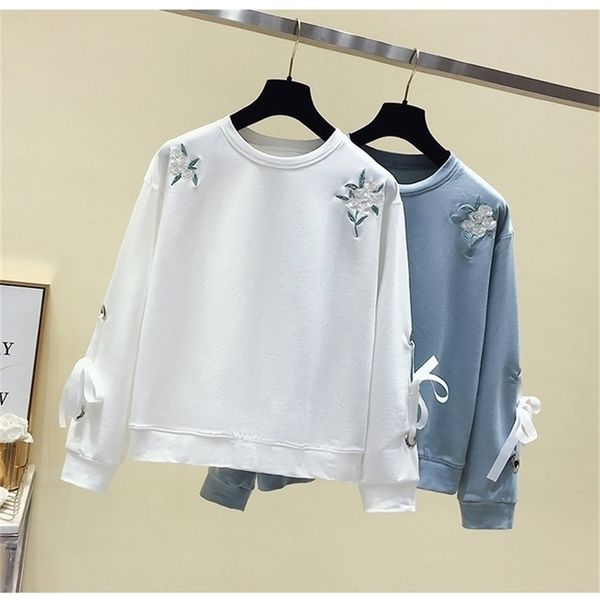 new hoodies sweet fresh and simple wild flowers embroidered cuffs long-sleeved women's sweatershirt pullover 201126, Black
new hoodies sweet fresh and simple wild flowers embroidered cuffs long-sleeved women's sweatershirt pullover 201126, Black