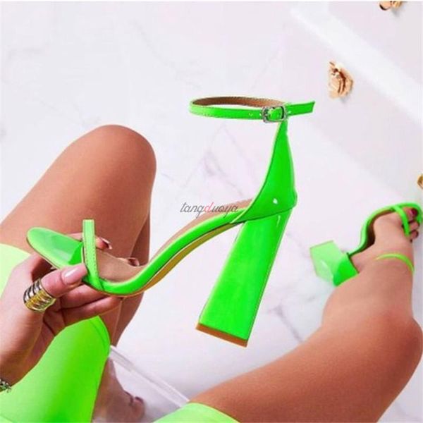 dress shoes fluorescent green sandals women summer ankle strap black high square heels plus size 36-42
dress shoes fluorescent green sandals women summer ankle strap black high square heels plus size 36-42