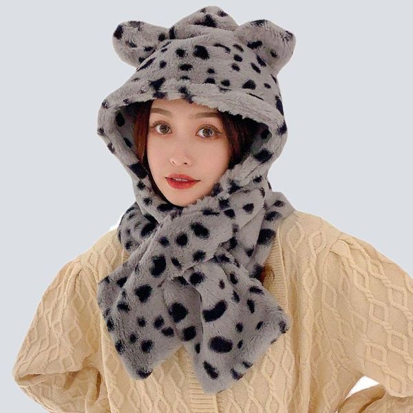 beanie/skull caps 2021 winter cute dot leopard bear ear beanies for women outdoor thick warm velvet ski hat scarf set protection, Blue;gray
beanie/skull caps 2021 winter cute dot leopard bear ear beanies for women outdoor thick warm velvet ski hat scarf set protection, Blue;gray