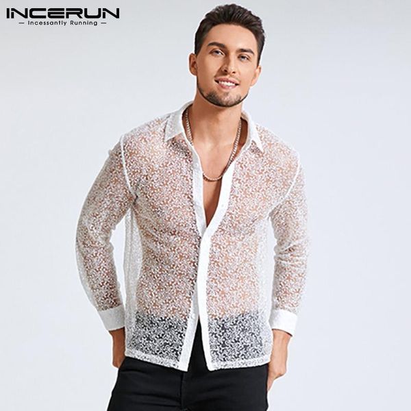 men's casual shirts incerun 2021 men's long sleeve white see-throughed solid color blouse party nightclub camisa s-5xl, White;black
men's casual shirts incerun 2021 men's long sleeve white see-throughed solid color blouse party nightclub camisa s-5xl, White;black