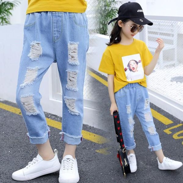 jeans 4-15 years baby girls for kids trousers 2021 spring summer children teenage hole ripped pencil pants, Blue
jeans 4-15 years baby girls for kids trousers 2021 spring summer children teenage hole ripped pencil pants, Blue