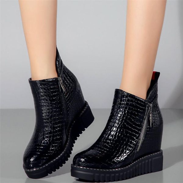 boots high oxfords shoes women genuine leather wedges heel motorcycle female round toe fashion sneakers casual, Black
boots high oxfords shoes women genuine leather wedges heel motorcycle female round toe fashion sneakers casual, Black