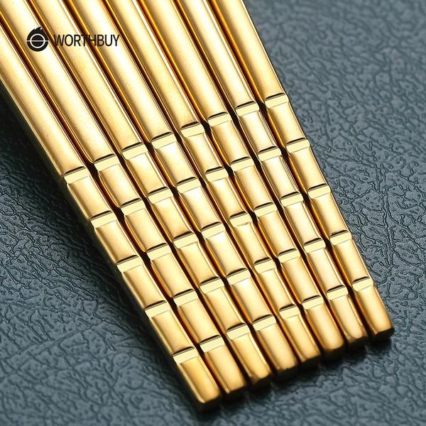 chopsticks worthbuy 5 pairs gold non-slip 18/8 stainless steel for sushi hashi sticks reusable chopstick set
chopsticks worthbuy 5 pairs gold non-slip 18/8 stainless steel for sushi hashi sticks reusable chopstick set