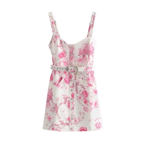vintage chic pink floral print hook button dress women sweet square collar sling mini dresses 210531, Black;gray
vintage chic pink floral print hook button dress women sweet square collar sling mini dresses 210531, Black;gray