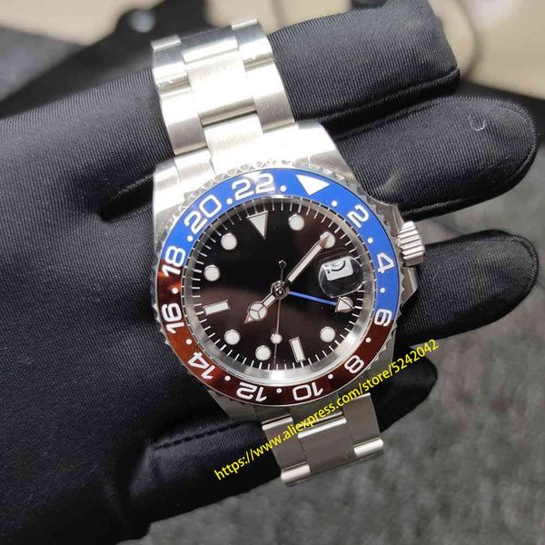 40mm brain size mechanical aseptic plate rvs saffier glass gmt 2813 movement ceramic no13, Slivery;brown
40mm brain size mechanical aseptic plate rvs saffier glass gmt 2813 movement ceramic no13, Slivery;brown
