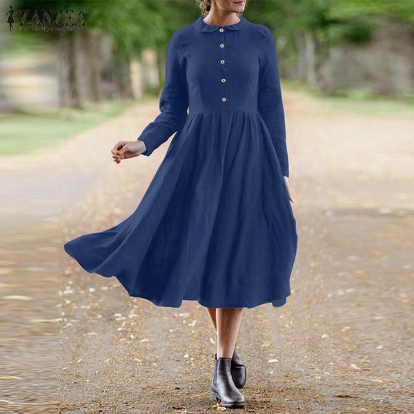 zanzea 2021 spring vintage sundress stylish casual side zipper vestidos long sleeve lapel elegant dress tunic solid kaftan robe, Black;gray
zanzea 2021 spring vintage sundress stylish casual side zipper vestidos long sleeve lapel elegant dress tunic solid kaftan robe, Black;gray