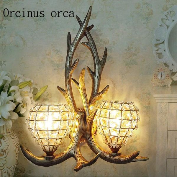 wall lamp american retro resin antlers aisle dining room bar countryside handmade crystal
wall lamp american retro resin antlers aisle dining room bar countryside handmade crystal