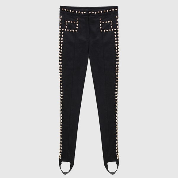 patchwork rivet pencil pants for women high waist slim black trouser female fashionable clothing 2021 autumn tide, Black;white
patchwork rivet pencil pants for women high waist slim black trouser female fashionable clothing 2021 autumn tide, Black;white