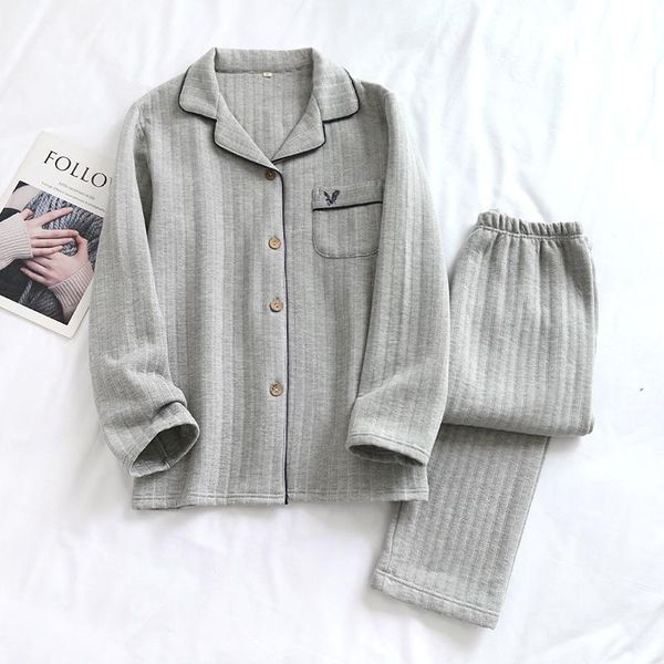 men's sleepwear pajamas set autumn and winter long-sleeved knitted cotton home clothes warm thick striped plaid simple plus size, Black;brown
men's sleepwear pajamas set autumn and winter long-sleeved knitted cotton home clothes warm thick striped plaid simple plus size, Black;brown