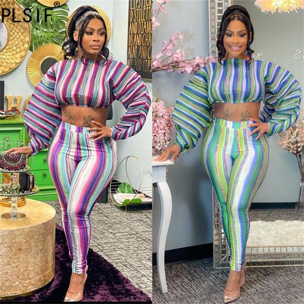 women's two piece pants women puff sleeves spliced jacket waist tight-fitting street fashion striped printed trousers set winter, White
women's two piece pants women puff sleeves spliced jacket waist tight-fitting street fashion striped printed trousers set winter, White