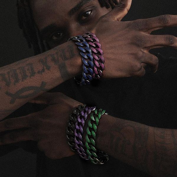 link, chain hip hop bracelets iced out micro paved cuban hand link chains fashion jewelry for rapper man women gift, Black
link, chain hip hop bracelets iced out micro paved cuban hand link chains fashion jewelry for rapper man women gift, Black