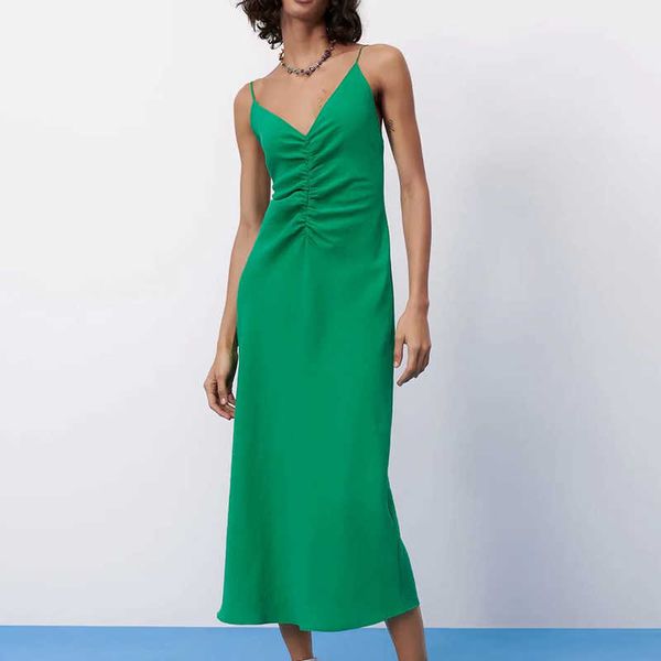 za dress fashion simple women summer green suspenders v-neck chic street nightclub 210601, Black;gray
za dress fashion simple women summer green suspenders v-neck chic street nightclub 210601, Black;gray