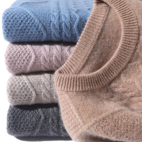 men's sweaters 2021 pure cashmere sweater round neck pullover fashion wool double-strand thick twisted wild knitted bottoming shirt, White;black
men's sweaters 2021 pure cashmere sweater round neck pullover fashion wool double-strand thick twisted wild knitted bottoming shirt, White;black