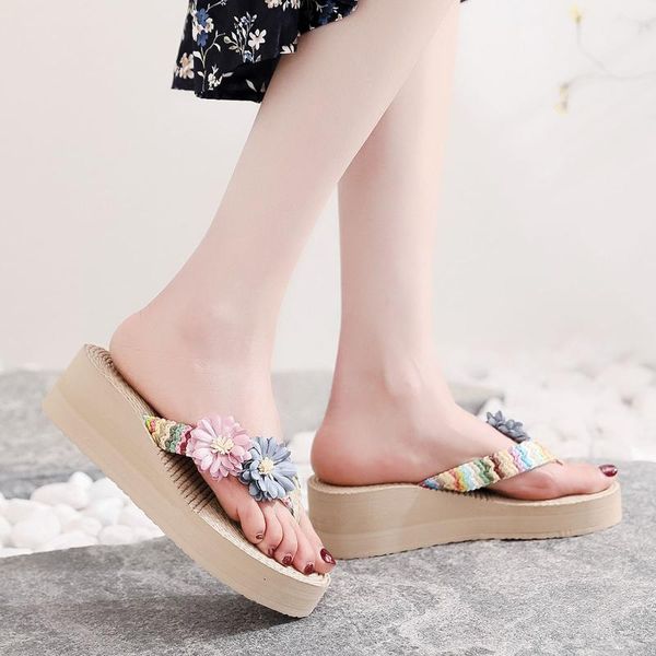 women wedges slippers sandals 2021 new female weave beach breathable sandals home slipper flower flip-flops shoes chaussure, Black
women wedges slippers sandals 2021 new female weave beach breathable sandals home slipper flower flip-flops shoes chaussure, Black
