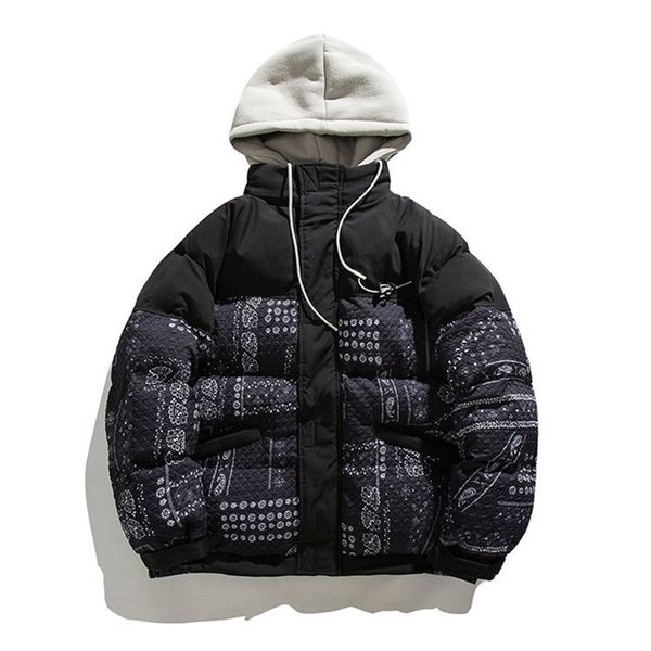 2021 winter new tide brand contrast color splicing coat thickened men's cotton clothes a263, Black
2021 winter new tide brand contrast color splicing coat thickened men's cotton clothes a263, Black