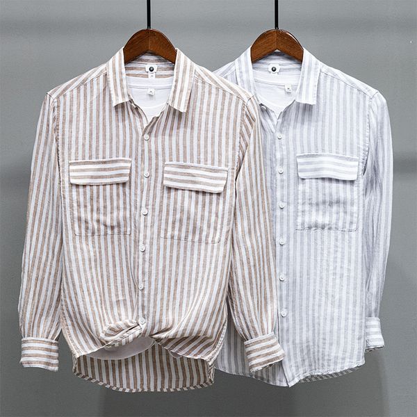 new 2021 primavera novo estilo de manga comprida marca masculina casual listrado camisas para homens moda confortvel puro linho camisa up8m, White
new 2021 primavera novo estilo de manga comprida marca masculina casual listrado camisas para homens moda confortvel puro linho camisa up8m, White