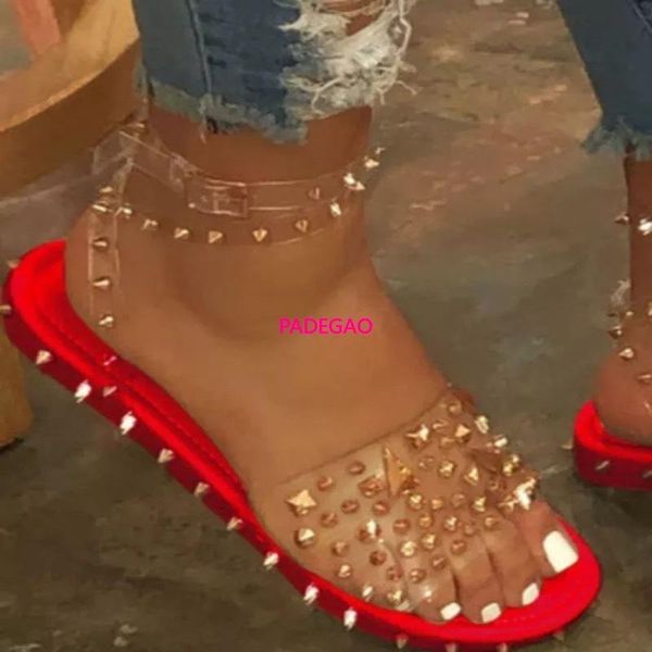 dress shoes europe and america women's large size sandals 2021 spring rivets crystal transparent lace-up beach flat pvc, Black
dress shoes europe and america women's large size sandals 2021 spring rivets crystal transparent lace-up beach flat pvc, Black