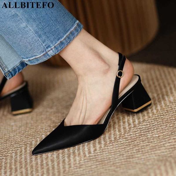 allbitefo expose the heel pointed toe soft genuine leather fashion slingback summer women sandals women heels high heel shoes 210611, Black
allbitefo expose the heel pointed toe soft genuine leather fashion slingback summer women sandals women heels high heel shoes 210611, Black