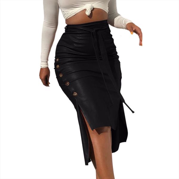 fashion casual faux leather midi women skirt high waist button trim slit bodycon pencil with belt black
fashion casual faux leather midi women skirt high waist button trim slit bodycon pencil with belt black
