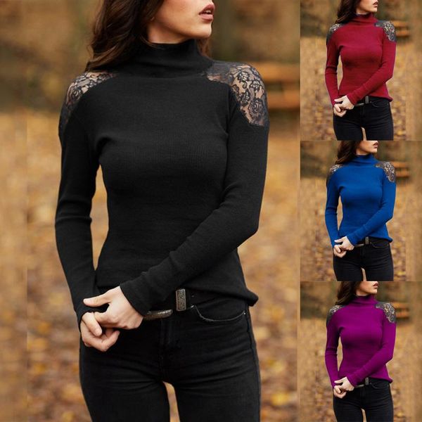 women's sweaters slim fit turtleneck sweater women lace long sleeve stitching fall winter streetwear knitted lugentolo, White;black
women's sweaters slim fit turtleneck sweater women lace long sleeve stitching fall winter streetwear knitted lugentolo, White;black