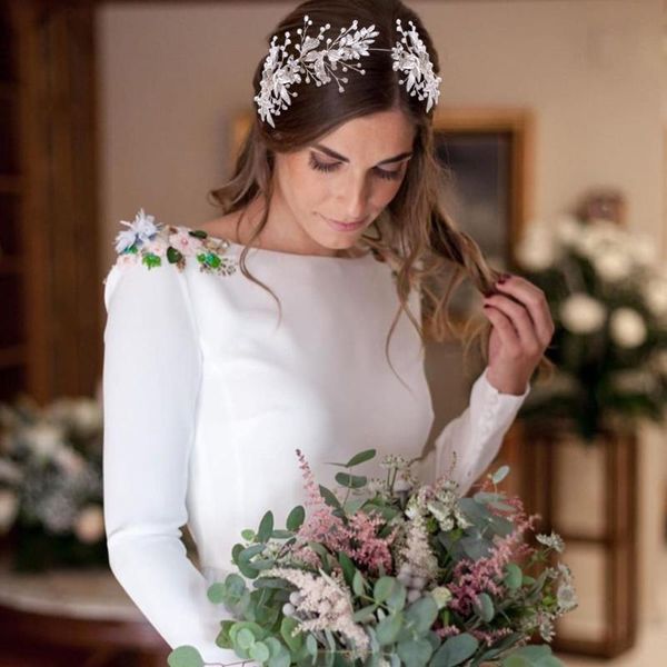 headpieces trixy h272 romantic alloy leaf bridal tiara wedding pearl hair jewelry crystal ornaments, Silver
headpieces trixy h272 romantic alloy leaf bridal tiara wedding pearl hair jewelry crystal ornaments, Silver
