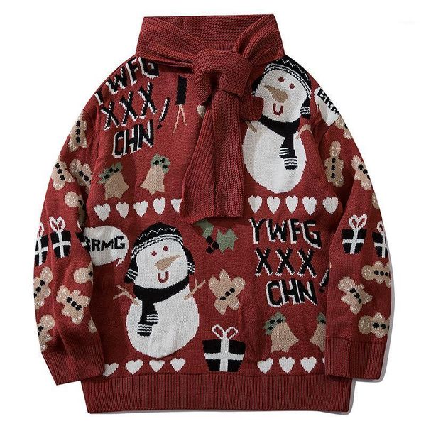 men's sweaters men hip hop knitted jumper snowman print christmas gift streetwear harajuku 2021 winter fashion casual loose pullovers, White;black
men's sweaters men hip hop knitted jumper snowman print christmas gift streetwear harajuku 2021 winter fashion casual loose pullovers, White;black