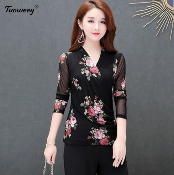 women's blouses & shirts lady casual v-neck three quarter sleeve flower printed lace blusas women spring autumn style, White
women's blouses & shirts lady casual v-neck three quarter sleeve flower printed lace blusas women spring autumn style, White