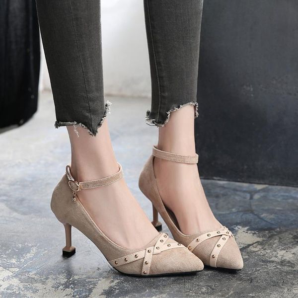 dress shoes women's 2021 ankle straps suede buckle high heels stiletto point cat heel single large size, Black
dress shoes women's 2021 ankle straps suede buckle high heels stiletto point cat heel single large size, Black