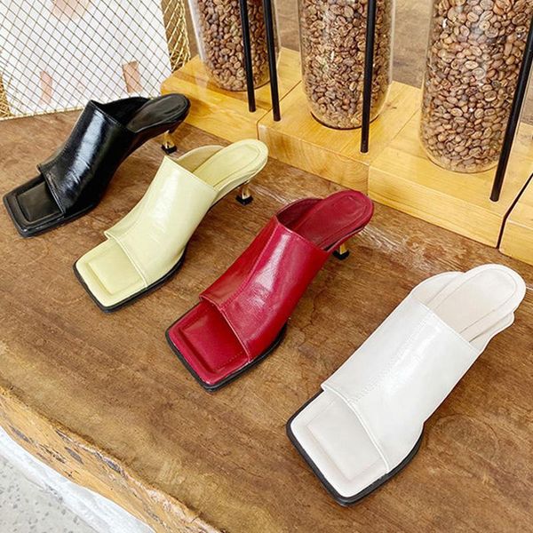slippers fashion brand women slipper square toe outdoor slides thin high heels open summer sandals ladies leather mules, Black
slippers fashion brand women slipper square toe outdoor slides thin high heels open summer sandals ladies leather mules, Black