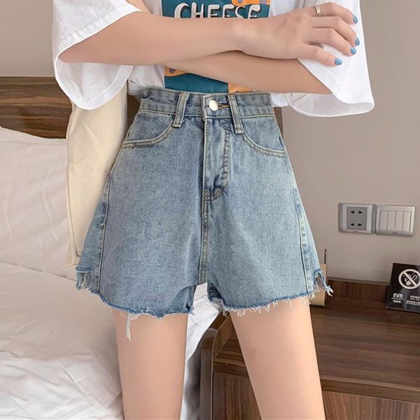 women's shorts in the summer of 2021 easing wide-legged jeans since a word straight leg thin waist with spice, White;black
women's shorts in the summer of 2021 easing wide-legged jeans since a word straight leg thin waist with spice, White;black