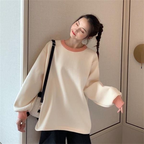 women's hoodies & sweatshirts contrast color basic loose o-neck fresh colloge aesthetic lovely casual oversize vogue for female, Black
women's hoodies & sweatshirts contrast color basic loose o-neck fresh colloge aesthetic lovely casual oversize vogue for female, Black