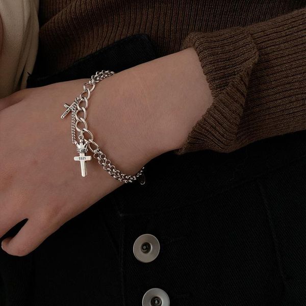 link, chain cross bracelet for women men trendy korean fashion original adjustable opening femme jewelry christmas gifts boyulige, Black
link, chain cross bracelet for women men trendy korean fashion original adjustable opening femme jewelry christmas gifts boyulige, Black