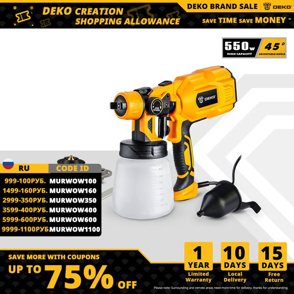 deko dksg55k1 spray gun 550w 220v high power home electric paint sprayer 3 nozzle easy spraying user-friendly clean perfect
deko dksg55k1 spray gun 550w 220v high power home electric paint sprayer 3 nozzle easy spraying user-friendly clean perfect