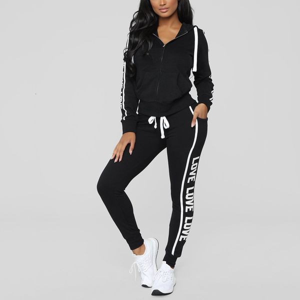 women's training suit lady patchwork printing hooded sports clothing pack second set jumpsuit long mouw trui + streep broek, Gray
women's training suit lady patchwork printing hooded sports clothing pack second set jumpsuit long mouw trui + streep broek, Gray