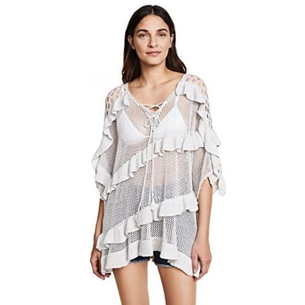 women's swimwear 2021 strick rüschen badeanzug abdeckung ups häkeln beachwear tunika strand bikini cover up kleid robe plage pareo # q4, White;black
women's swimwear 2021 strick rüschen badeanzug abdeckung ups häkeln beachwear tunika strand bikini cover up kleid robe plage pareo # q4, White;black