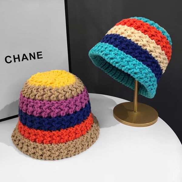 net red rainbow striped fisherman hat handmade coarse wool color matching knitted autumn and winter versatile cold black friday deals, Blue;gray
net red rainbow striped fisherman hat handmade coarse wool color matching knitted autumn and winter versatile cold black friday deals, Blue;gray