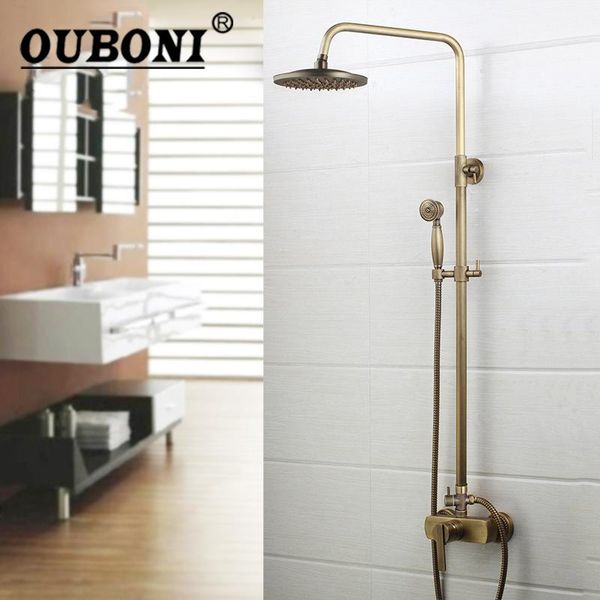 ouboni antique brass flexible retro vintage brass wall mount 8 inches shower head control valve hand sprayer bathroom shower set
ouboni antique brass flexible retro vintage brass wall mount 8 inches shower head control valve hand sprayer bathroom shower set