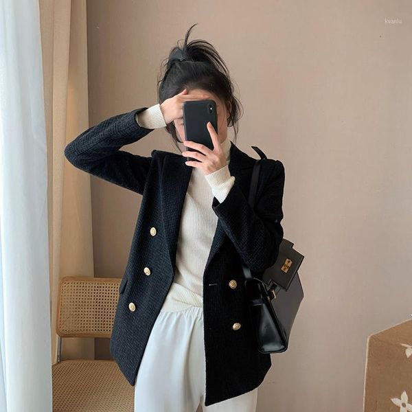 women's suits & blazers black woolen suit jacket female autumn and winter design sense korean style british waist thickened, White;black
women's suits & blazers black woolen suit jacket female autumn and winter design sense korean style british waist thickened, White;black