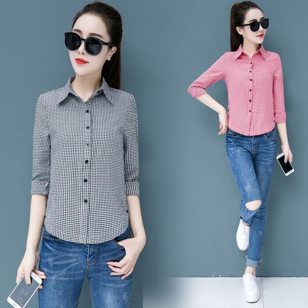 women's blouses & shirts womens plaid cotton for women casual clothes turn down collar long sleeve work shirt female button blouse, White
women's blouses & shirts womens plaid cotton for women casual clothes turn down collar long sleeve work shirt female button blouse, White