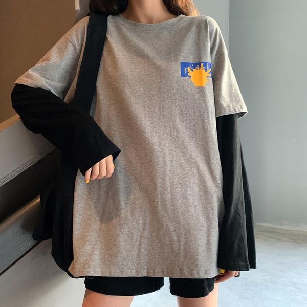 women's t-shirt spring cotton t shirt womens loose o neck slim thin long sleeve female cartoon appliques patchwork casual tee, White
women's t-shirt spring cotton t shirt womens loose o neck slim thin long sleeve female cartoon appliques patchwork casual tee, White