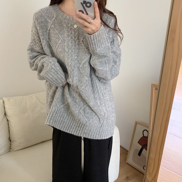 2021 new autumn winter sweaters lady vintage thick knitted twist sweater female fashion pullover women clothing pull femme mjal, White;black
2021 new autumn winter sweaters lady vintage thick knitted twist sweater female fashion pullover women clothing pull femme mjal, White;black