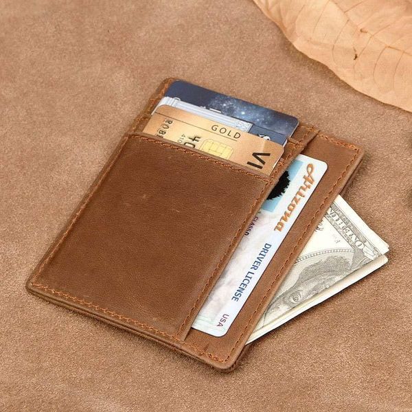 card holders brand wallet 100% genuine leather mini purse men thin small rfid pack, Brown;gray
card holders brand wallet 100% genuine leather mini purse men thin small rfid pack, Brown;gray