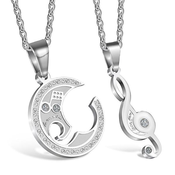 pendant necklaces wholesale couple necklace for lover girlfriend gift set musical note valentine's day women jewelry paired pendants, Silver
pendant necklaces wholesale couple necklace for lover girlfriend gift set musical note valentine's day women jewelry paired pendants, Silver