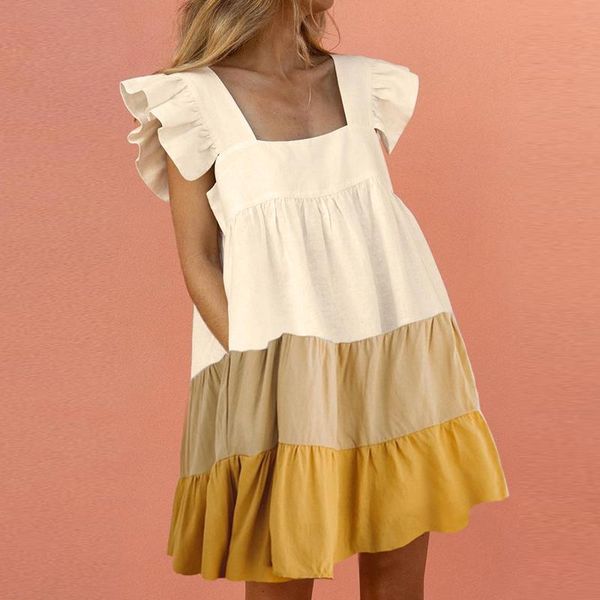 women's swimwear elegant butterfly sleeve ruffled mini dress casual square neck printed party ladies summer loose pocket beach, White;black
women's swimwear elegant butterfly sleeve ruffled mini dress casual square neck printed party ladies summer loose pocket beach, White;black
