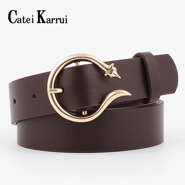 belts catei karrui genuine leather women belt fashion for round pin buckle vintage jeans female, Black;brown 
belts catei karrui genuine leather women belt fashion for round pin buckle vintage jeans female, Black;brown